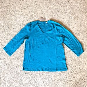 NWT Chico’s Teal 3/4 Sleeve Top